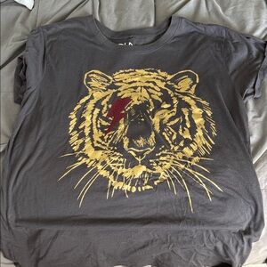 Chaser Gray Tee with Gold Tiger Print